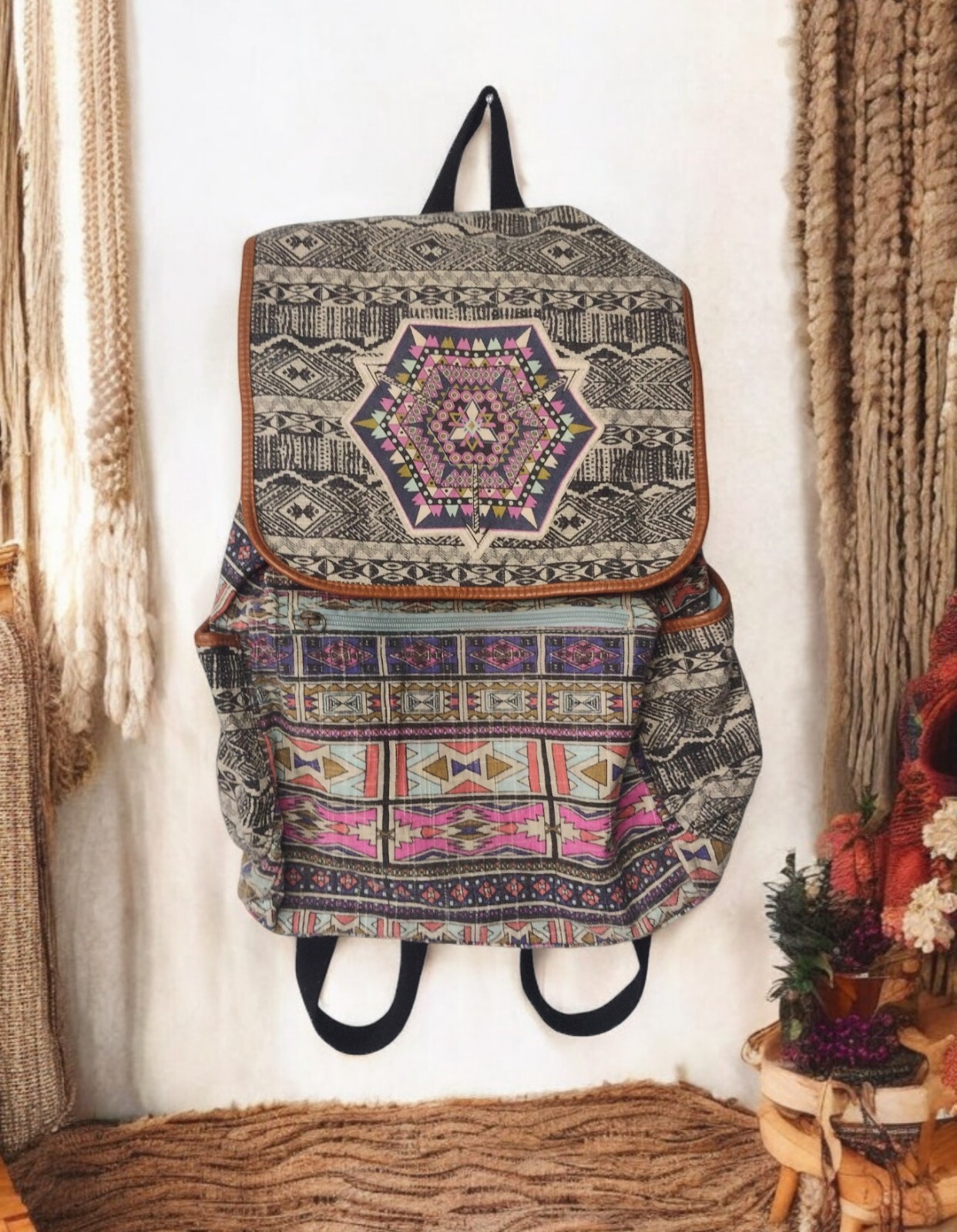 Mossimo Southwest Boho Softshell Backpack Cinch S… - image 1