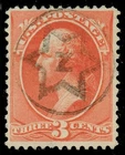 [st7226] USA 1888 Scott#214 used 3¢ vermilion with rare Fancy Cancel (thins)