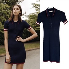 Mini Vestido Sunday Best Kylie Azul Marino Cuello Tenis Golf Cuello XXS Nuevo sin Etiquetas 
