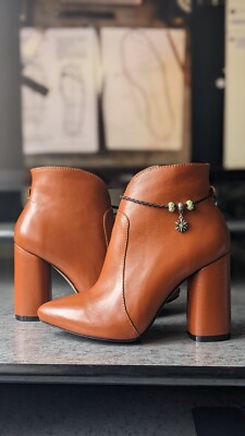 brown high heel dress boots Olivia Leather High Heel Boots - Brown main image 0