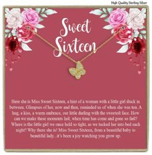 Sterling Silver Butterfly Necklace with Crystals for Daughter Gold Butterfly