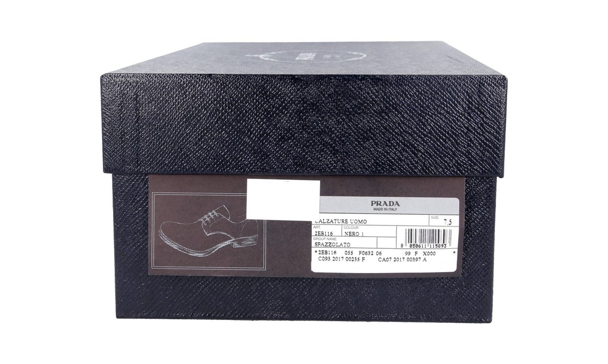 PRADA Derby Leather Sole Dress Shoes - 2EB116 - Black - NEW - US