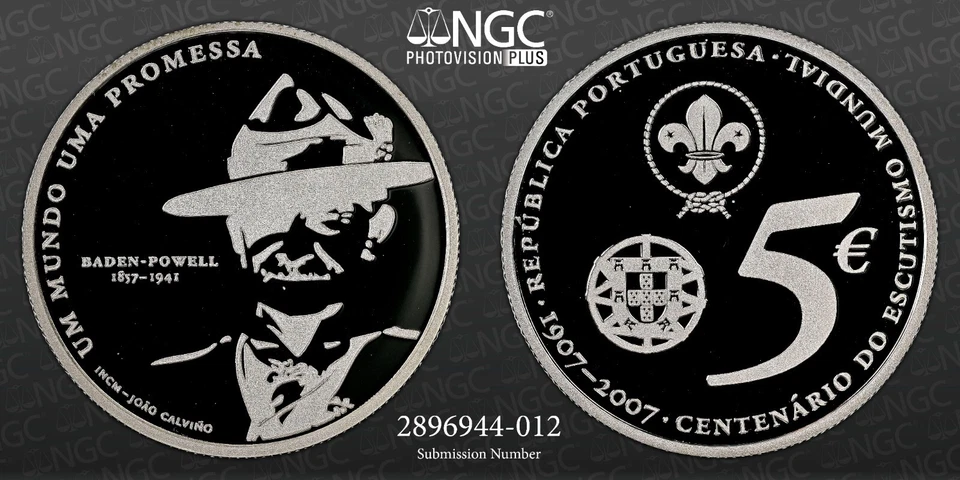 2007INCM Portugal S5€ World Scouting Centennial NGC PF 69 UCAM Top Grade! - Image 2 of 4