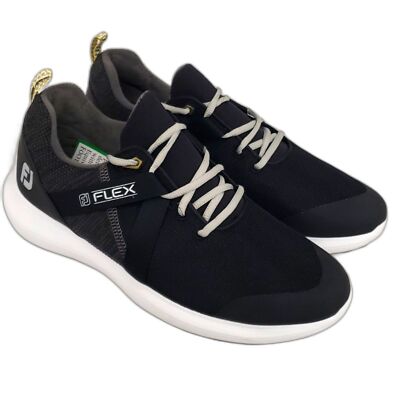 FootJoy FJ Flex Mens Size 8XW Extra Wide Black Spikeless Golf Sneaker 9.5 US