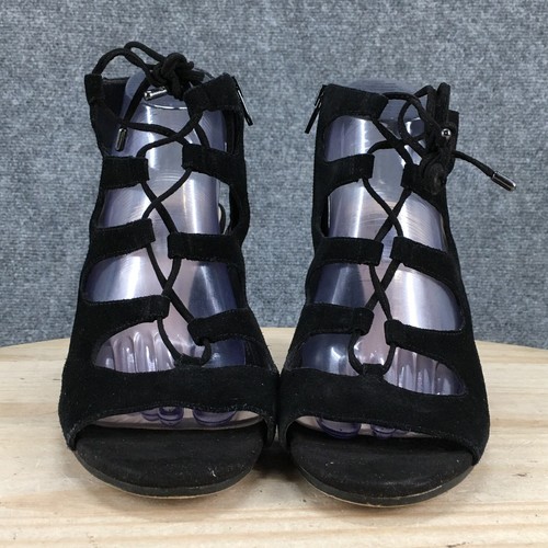 INC International Concepts Sandals Womens 10 M Gladiator Heels Black Zip Lace Up - Picture 8 of 19