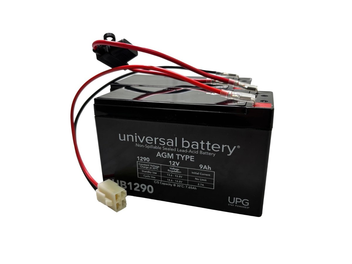 AlveyTech 24V 9Ah Replacement Battery Pack For Razor Dirt Quad Electric ATV – Set Of 2 AGM Batteries With Harness