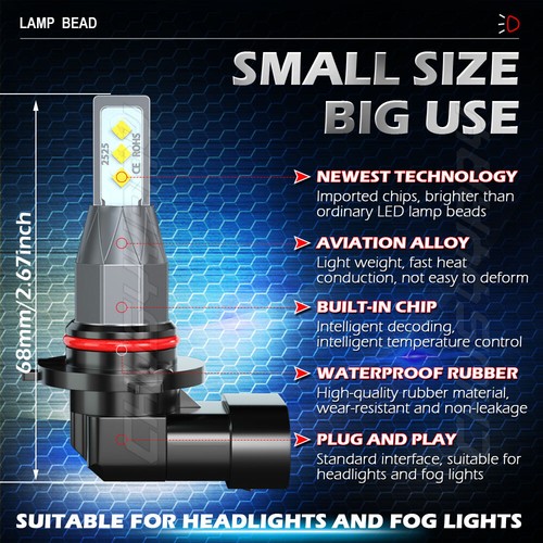 6x 9005+H11+5202 Combo LED Headlight Bulbs Fog for GMC Sierra 1500 2500 HD 07-13 - Picture 4 of 12