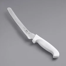 Choice 8" White Offset Serrated Edge Bread Knife, NSF Listed