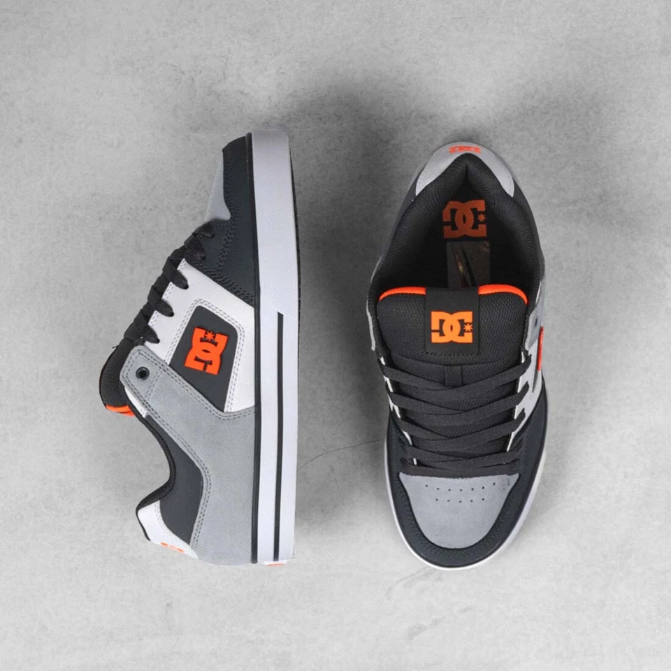 DC Pure Scarpe Da Skate - Grigio Scuro/Arancione - Immagine 2 di 4
