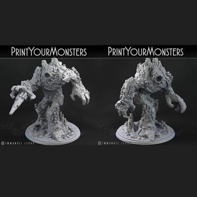 3D Printed Print Your Monsters Basalt Earth Elemental Set 28mm - 32mm D&D