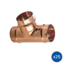 15mm Solder Ring Equal Tee Copper Pipe Fitting Pack Pre Soldered Plumbing