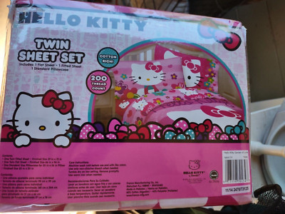 Hello Kitty Sheets twin BRAND NEW 3 Piece Sheet Set | eBay