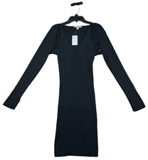 And Now This Sweater Dress Womens size XS Black Ribbed with Cardigan 2 pc New