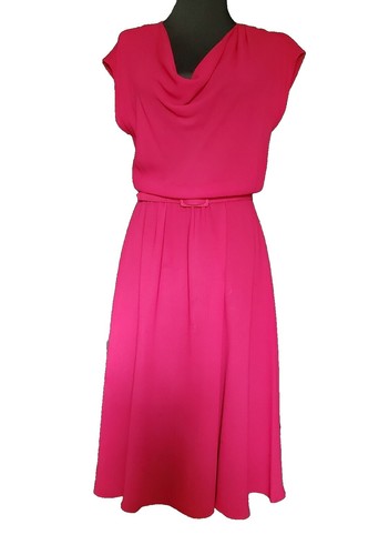 a line long bridesmaid dresses 1980s Pink Dress Puff Sleeve Moire main image 1