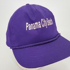 Panama City Beach Hat Cap Florida Rope Spring Break Purple Strapback Vtg