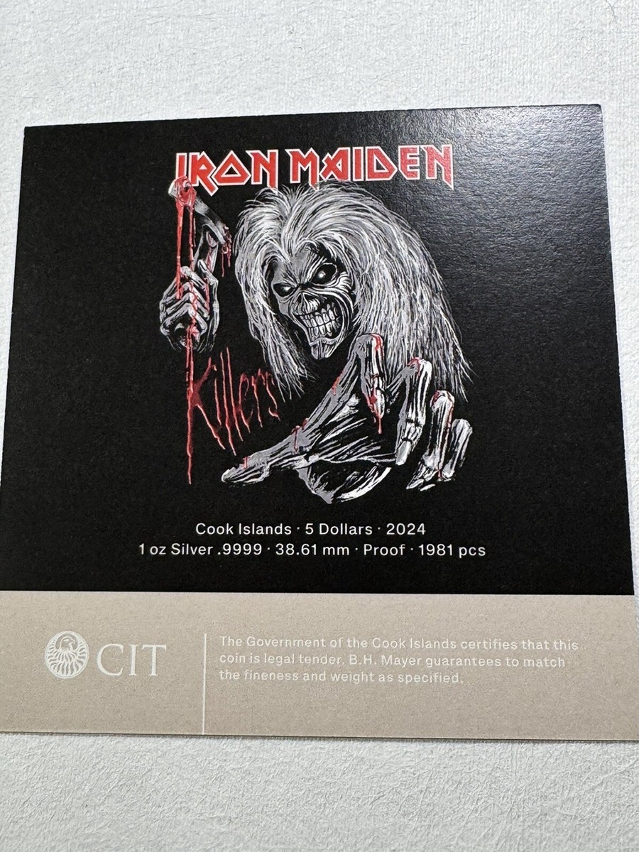 2024 Cook Islands $5 Iron Maiden Killers Silver Coin | eBay