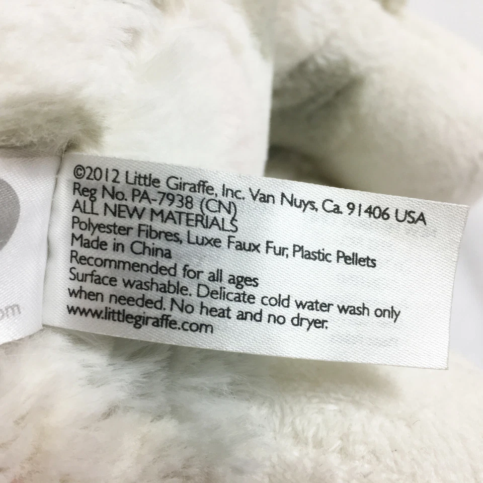 Brinquedo de pelúcia A109 Little Giraffe 2012 branco cinza manchas vaca 12" Lovey - Imagem 4 de 4