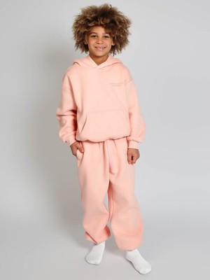 Comfrt Pastel Hoodie & Jogger Sweatpants Bundle Unisex Kids Large Peach