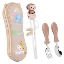 Toddler Utensils Stainless Steel Kids Silverware Fork Spoon Chopsticks Case