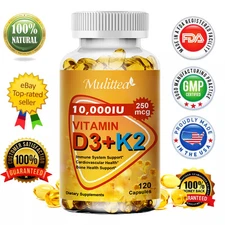 Vitamin D3 K2 Plant Based Vitamin K2 MK7 Vegan D3 5000iu Bone & Heart Health