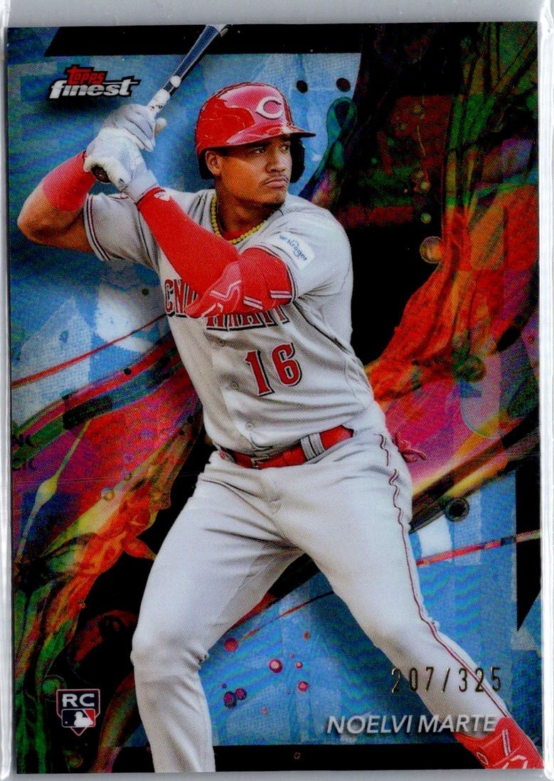 2024 Topps Finest - Common Sky Blue Refractor #10 Noelvi Marte /325 (RC)