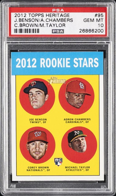 2012 Topps Heritage Adron Chambers / Corey Brown / Joe Benson / Michael Taylor PSA 10