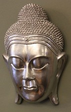 Silver Coloured Buddha Head Wall Hanging Ornament