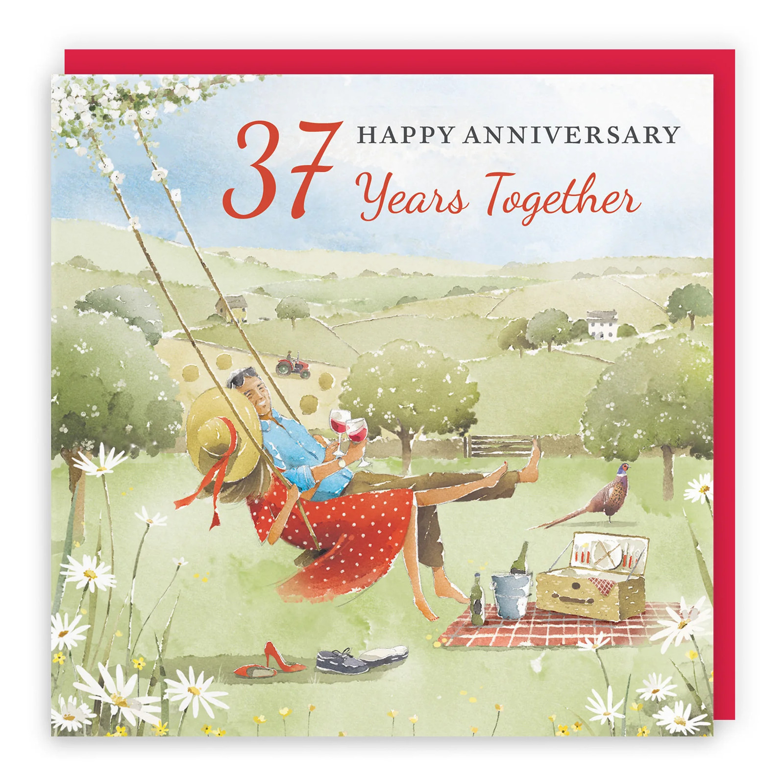 37th Anniversary Card Meadow Picnic Milo's Gallery