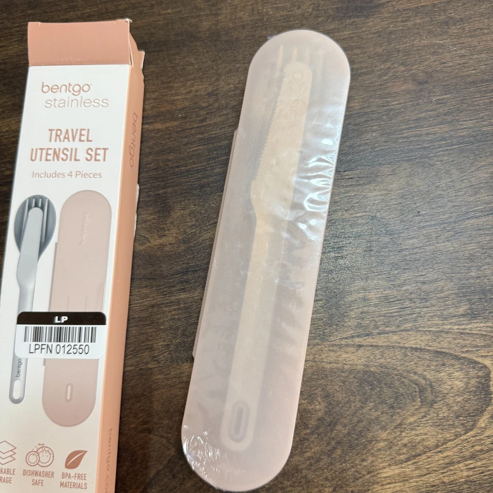 JUEGO DE UTENSILIOS DE CERÁMICA GRANERO ADOLESCENTE BENTGO ACERO INOXIDABLE REUTILIZABLE VIAJE ~ ORO ROSA Foto 3 de 4