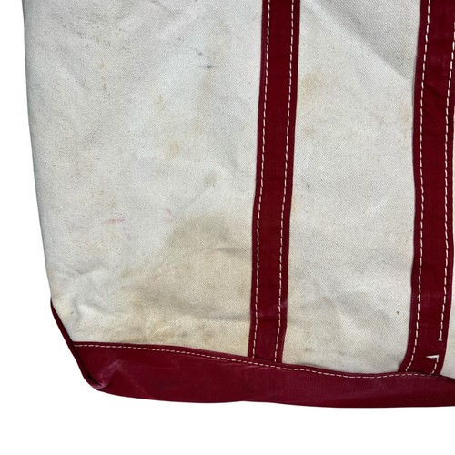 L.L. vintage anni 80 Borsa Bean Boat E Tote Bag Rosso E Bianco Fuori Produzione Extra Large - Foto 11 di 21