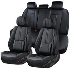 Car Seat Covers Universal Front and Rear Seat Covers for Cars, Full Set Black