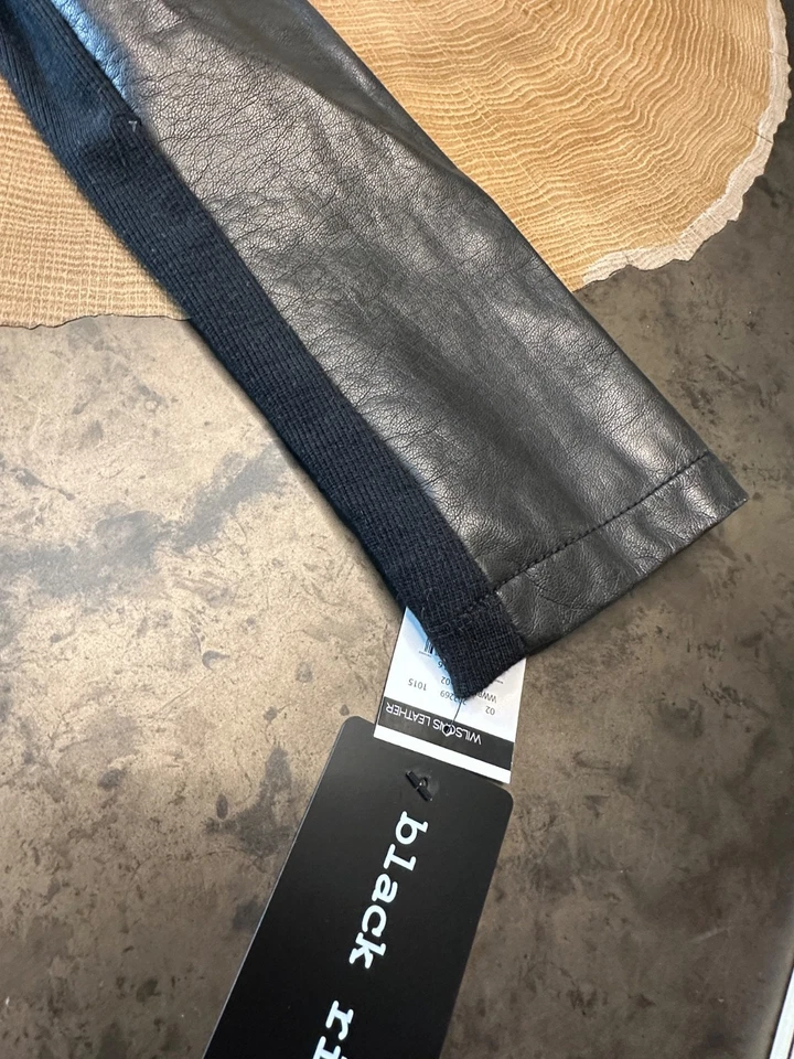 JAQUETA MOTO WILSONS COURO SINTÉTICO PRETA REBITE FEMININA M GRUNGE MOTOCICLISTA GÓTICO NOVA COM ETIQUETAS - Imagem 2 de 4