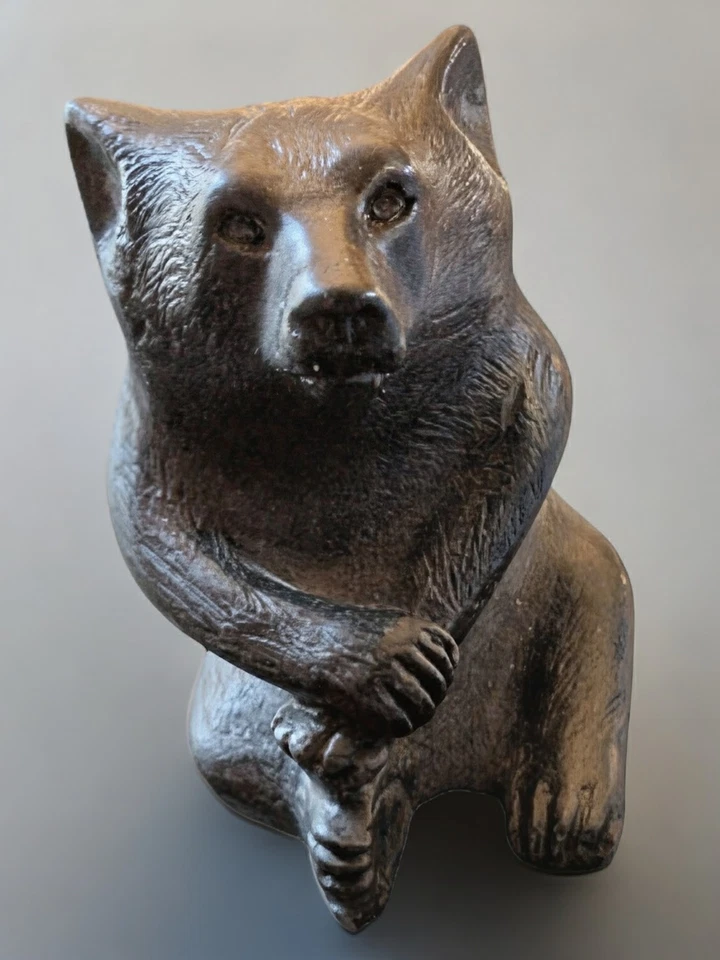 Винтажная бронзовая фигурка медведя Hopewell от Lavinia Crane с автографом холодного литья высота 2,25 дюйма - Изображение 2 из 4