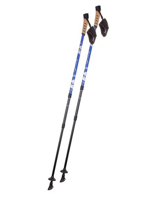 Nordic Walking Stöcke 67 135 cm Blau-Silber Leichte Trekkingstöcke Wandernstöcke