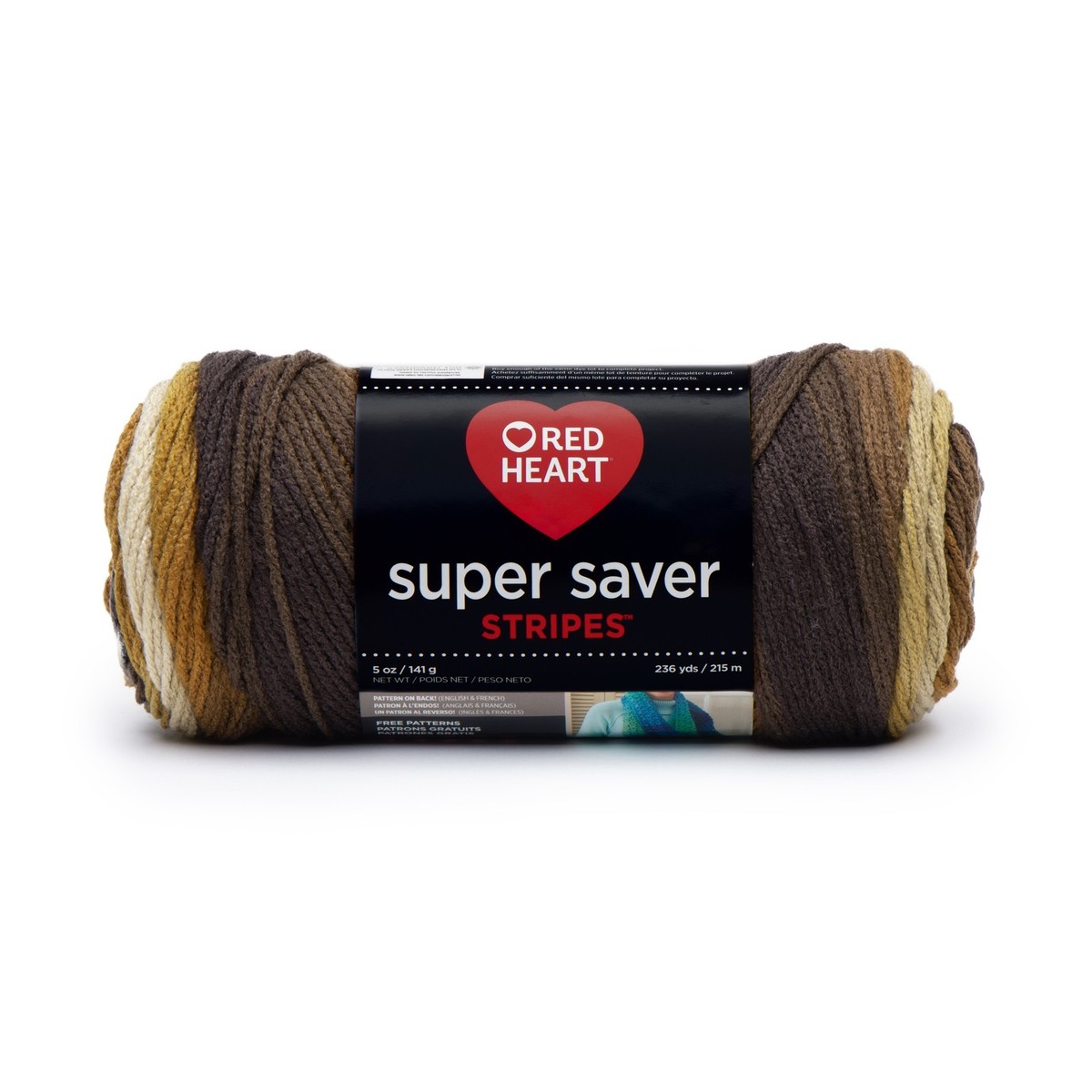 Coats Yarn E300-4969 Red Heart Super Saver Yarn-Latte Stripe (3Pk