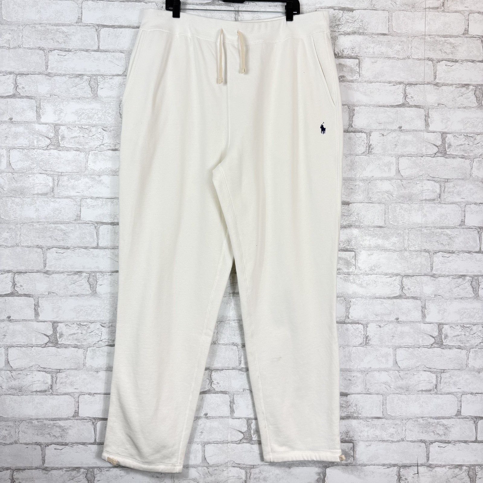 POLO RALPH LAUREN Men's White Fleece Drawstring Jogger Pant XL