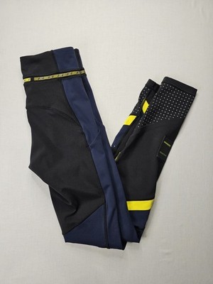 Lululemon x Roksanda Break New Ground Tight Size 4 Black Navy Yellow Colorblock