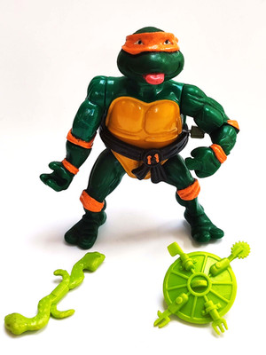 1988 PLAYMATES TEENAGE MUTANT TURTLES TMNT WACKY ACTION ROCK ROLL MICHAELANGELO