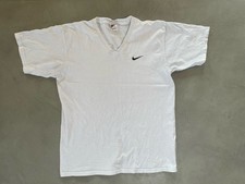 VTG Nike Short Sleeve T-Shirt Mens White Tag V-Neck Made in USA Medium White