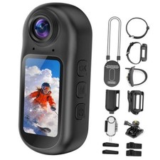 4K Mini Body Camera with EIS 6-Axis Stabilization,POV Action Camera 1 Black