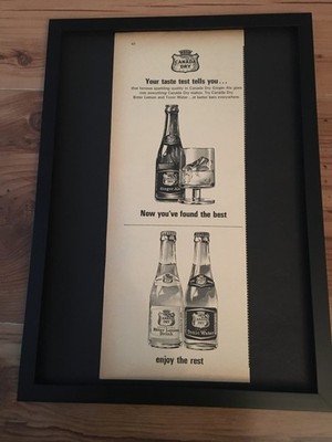 Kanada Dry Ginger Ale - 1964 A4 gerahmt Original Reklame