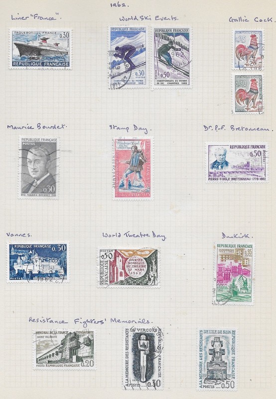 14 France Stamps from Quality Old Antique Album 1962