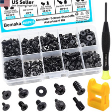 Bemaka 400Pcs Computer Screws Assortment Kit, 10 Sizes, Black-400Pcs
