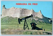 1960 Nebraska Postcard Oil Field Pumpkin Creek Valley Southwestern Rugged Scene