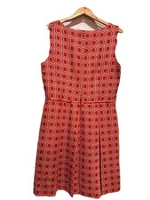 Tahari ASL Levine Size 12 Multicolor Geometric Print Fit And Flare Shift Dress