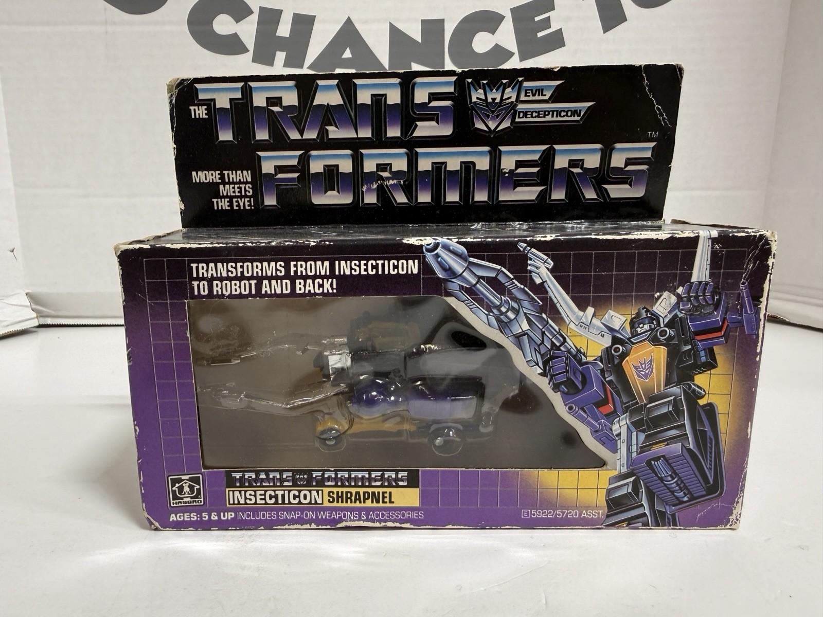 Shrapnel G1 Transformers Hasbro 1985 Action Figure MIB See Desc