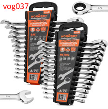 26-Piece Ratcheting Wrench Set, Metric and SAE, Ratchet Combination Wrenches Set