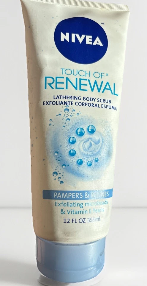 Nivea Touch of Renewal Body Wash Scrub 12oz Exfoliating Microbeads Vitamin E - Image 2 of 3
