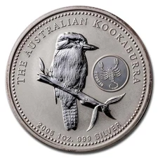 2005 Australia 1 oz Silver Kookaburra BU (Scorpio Privy)