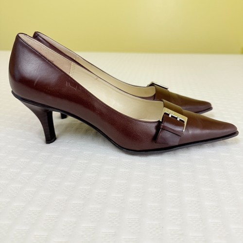 Circa Comfort 365 Joan & David Calliope Size 7.5 Brown Pointed Leather Pumps EUC - Picture 4 of 15